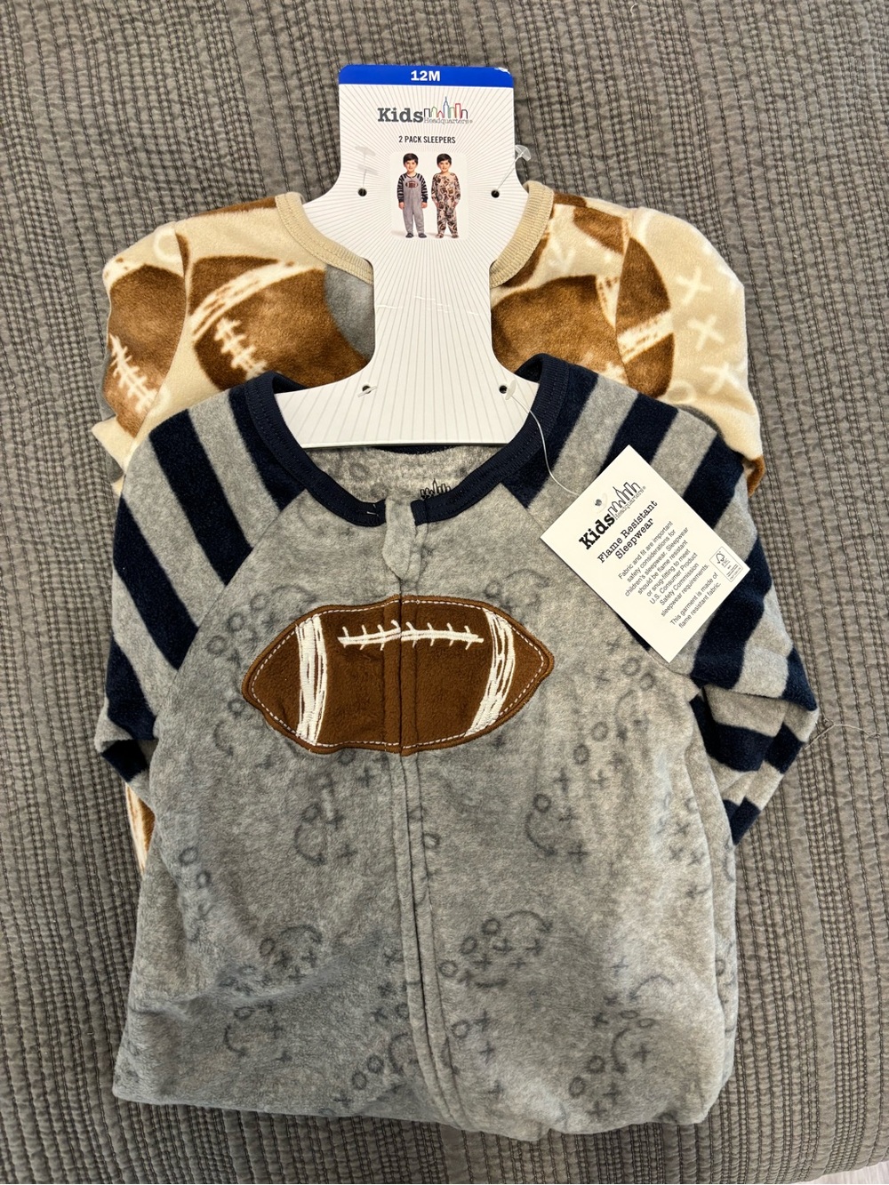 2-Pack Baby Fleece Football Sleepers